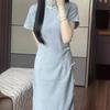 2025 Elegant Chinese Pan Kou Cheongsam: Summer Long Dress with Modern Charm