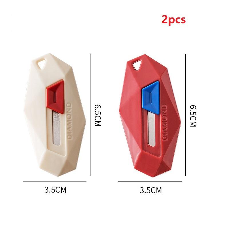 Magnetic Box Opener Cutter Safety Round Head Letter Envelope Opener Portable Unpacking Tool with Automatic Rebound Design