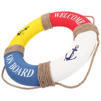 1Pcs Lifebuoy Decoration 30Cm Hanging Mediterranean Style Premium Door Sign for Restaurant Cafe Bar Welcome Wall Hanging