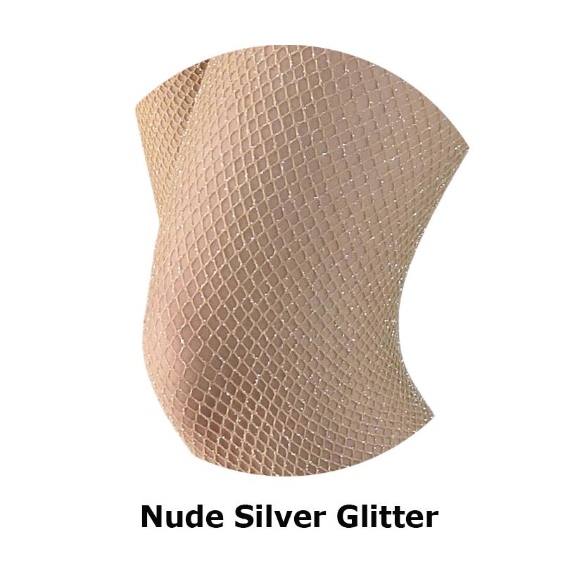 Zomer Dames Mode Goud Glitters Zilver Glitters Visnet Carnaval Panty's Middelhoge Taille Zwart Nude Kleur Mini Klein Medium Groot Gat Mini Net beige
