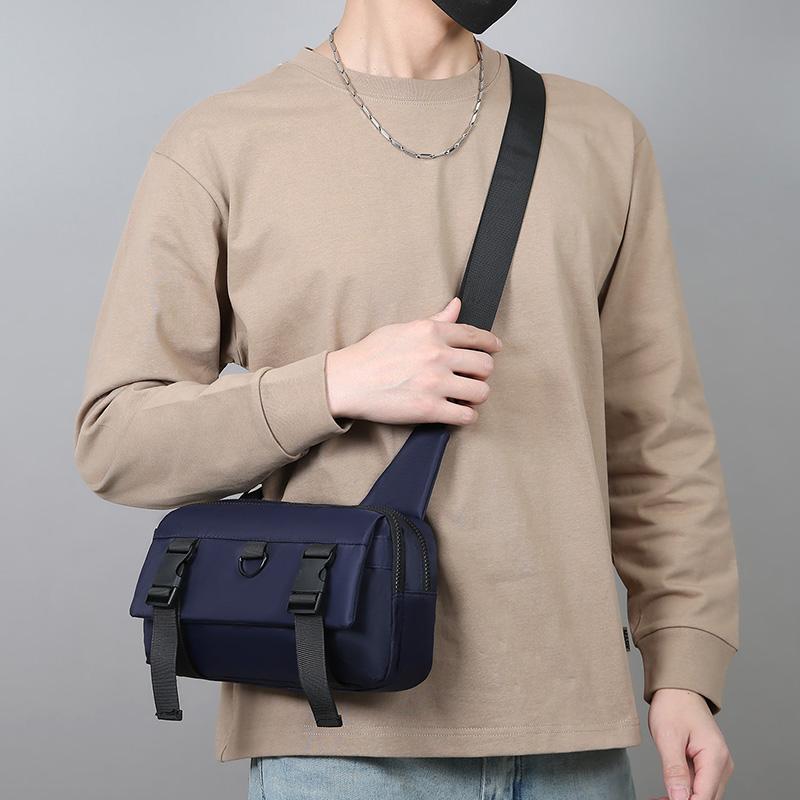 Nylon Crossbody Bag for Men Multiple Pockets