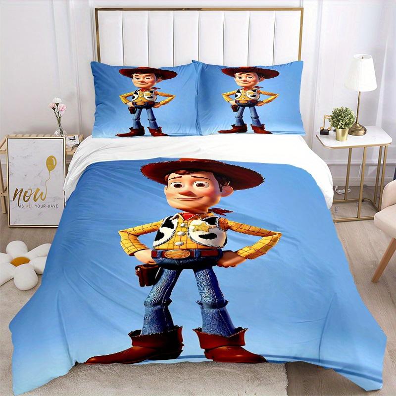 3pcs Cute Woody Toy Story Quilt Cover Set - Soft and Cozy Bedroom, Guest Room and Dorm Decorative Bedding 3-Piece Set 1 Quilt Cover + 2 Pillow Sh