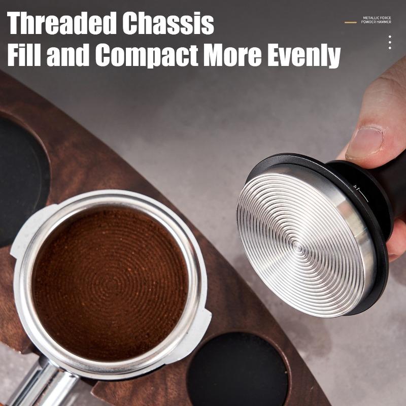 51/53/58MM Coffee Tamper Adjustable Push-type Powder Distributor with Scale Constant Force Powder Press Coffee Tool Accessories