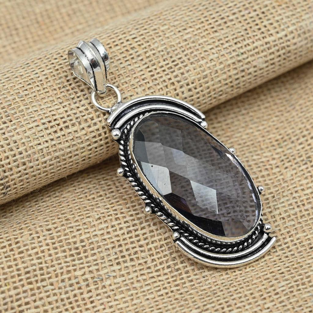 Iolite Gemstone 925 Sterling Silver Handmade Pendant Jewelry Beauteous Gift For Her