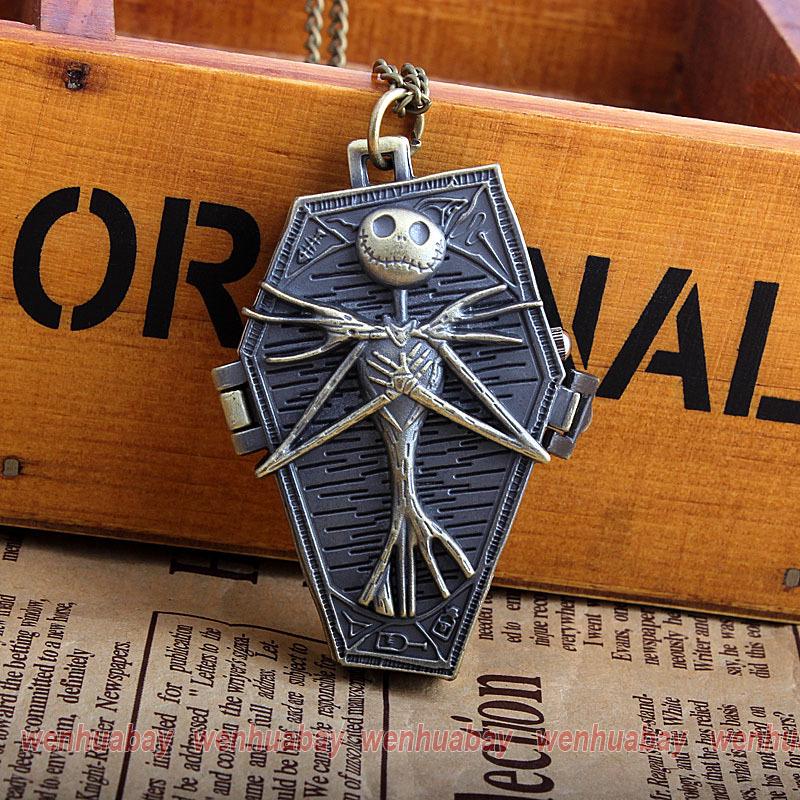 Cartoon Bone Pocket Watch, Classic Pocket Watch Christmas Eve Horror Qinggu Pocket Watch