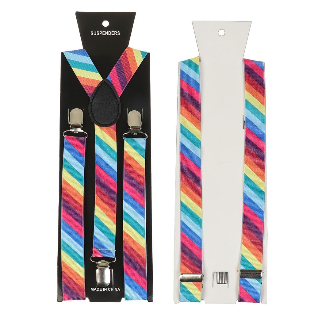 Unisex Y Back Suspenders 3 Clips Adjustable Elastic Braces