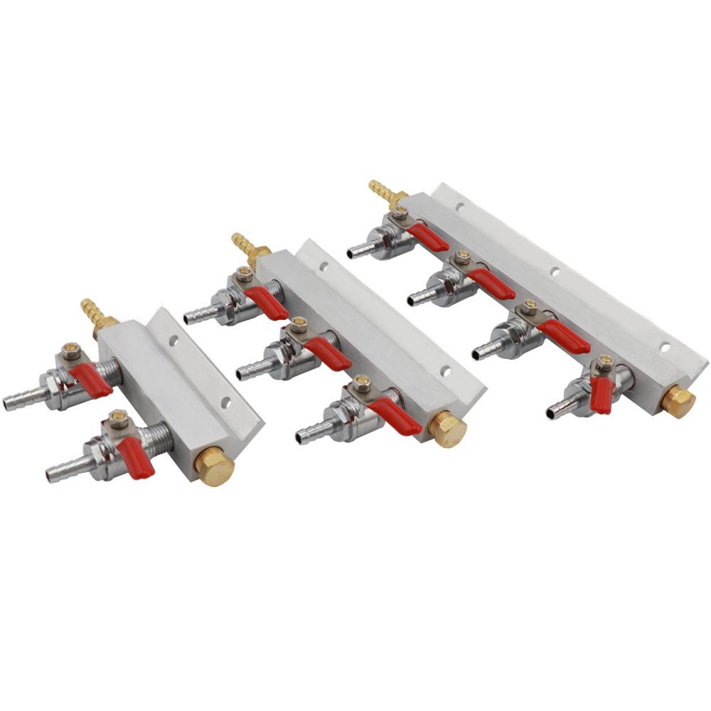 2/3/4 Way CO2 Air Gas Distribution Manifold Splitter Check Valves 1/4" 7mm Barb fittings Draft Beer Brew Kegerator Dispenser