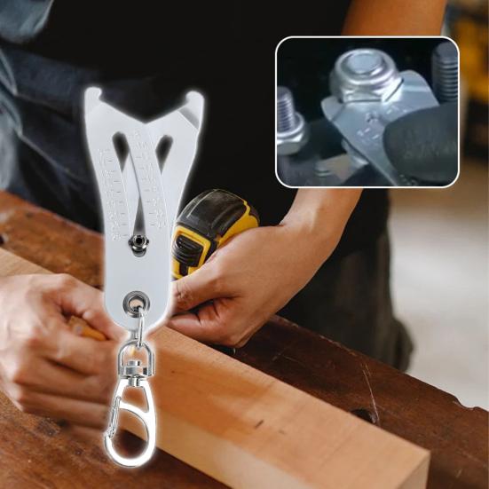 Portable Thread Size Checker Keychain Precision Thread Ruler Precise Nut And Bolt Thread Checker Inch Manual Measuring Identifier Verification Tool