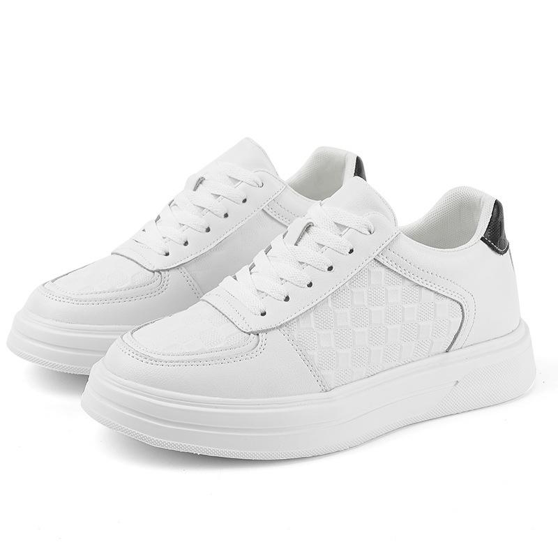 Men's Autumn Breathable Hidden Height Increasing Embossed Sneakers with Thick Soles