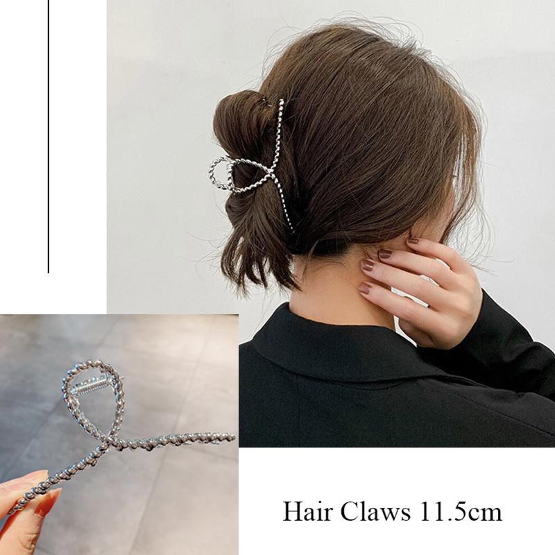 Fashion Metal Hair Claw For Women Gold Silver Color Cross Crab Hair Clip Korean Elegant Geometric Hairpin Girl Hair Accessories