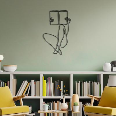 Metal Wall Decoration Beauty Wall Art Line Painting Wall Art Decoration Single Line Women Home Kitchen Bathroom Decoration