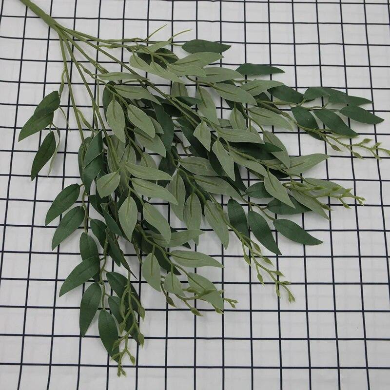 

1Pc Simulation Flower Five-lobed Willow Leaf, Modern Plastic FauxLeaf For Home Decor,Room Decoration, Aesthetic Room DecoR