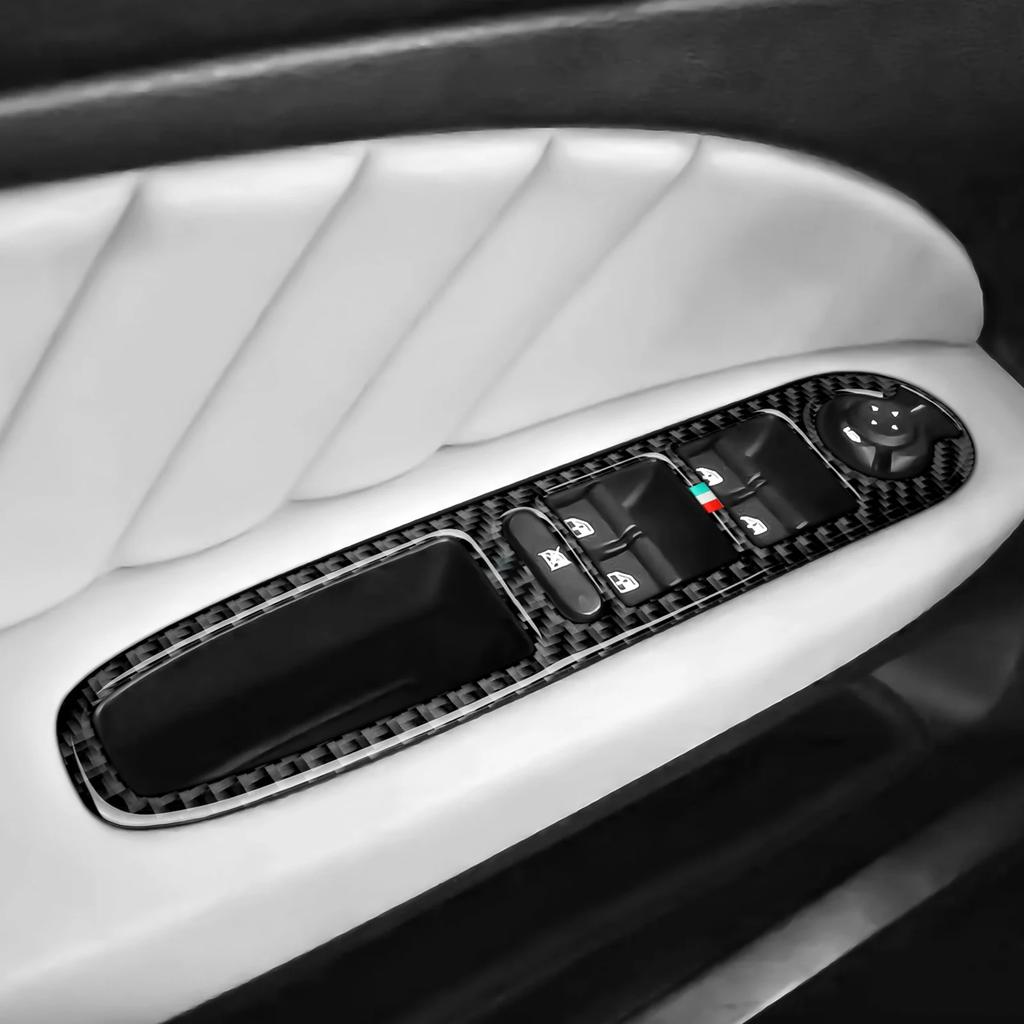 WZLN3 For Alfa Romeo 159 Brera Spider 2004-2011 Soft Carbon Fiber Car Window Lift Button Adjustment Panel Sticker Interior Accessories
