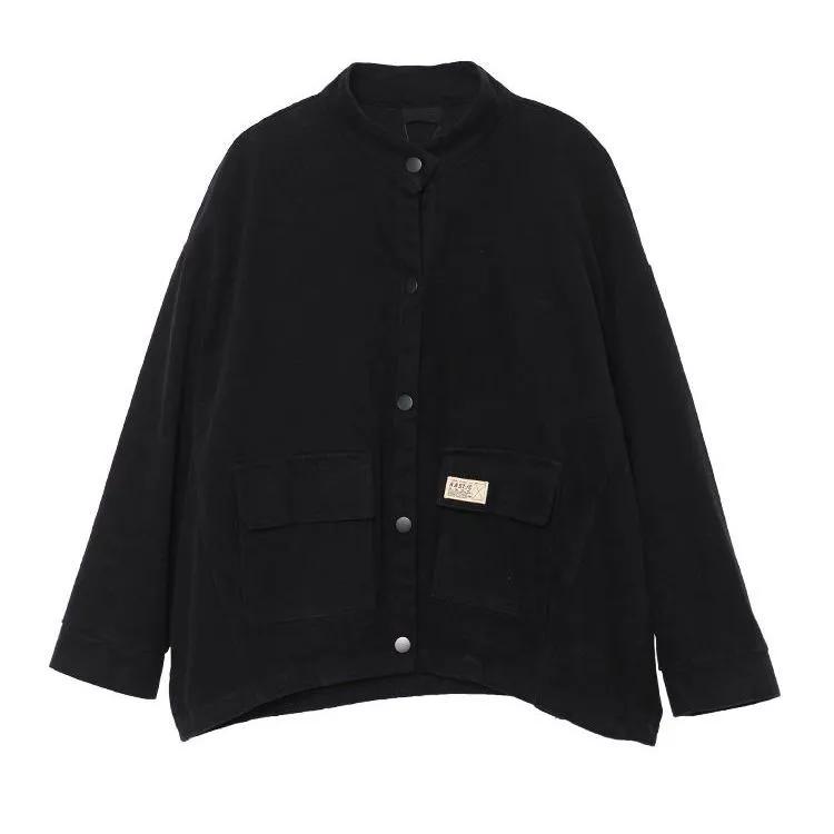 Veste en velours côtelé pour femme, courte, petite, ample, décontractée, printemps et automne