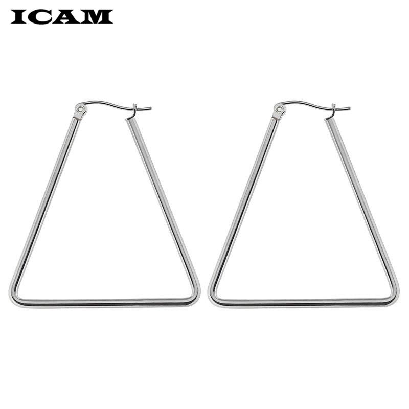 

Ohemian Style Triangle Hoop Earring for Women Gold Color Big Circle Earring Vintage Party Accessories Ethnic Jewelry 40mm серебряный