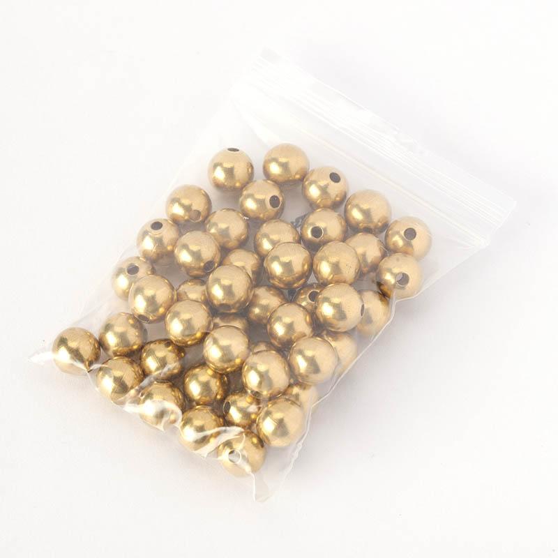 50pcs 3-8mm Original Brass Spacer Loose Beads Ball Beads for Charms Bracelets Necklace Jewelry Making Components DIY Wholesale