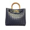 2025 Neue handgewebte Tasche Holzgriff Metallseil-Schnalle Tragetasche Retro Premium Schulter-Umhängetasche Damen