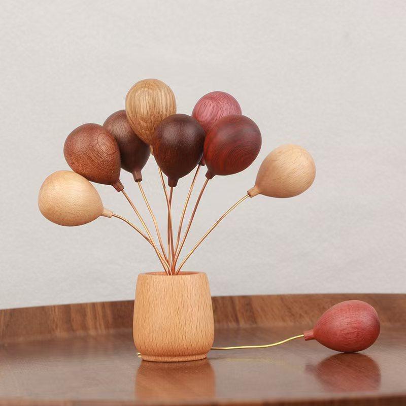 HeMu Log Balloon Small Ornaments Car Ornaments Handmade Creative Home Move New Year Gift Prop Decoration