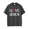 I Love Jesus T-shirt Christian Tee Shirt Men Women Clothing Vintage Rock T Shirts Male Retro Oversized T-shirts
