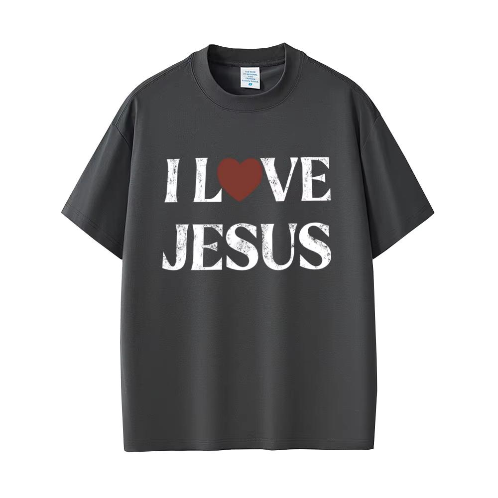 I Love Jesus T-shirt Christian Tee Shirt Men Women Clothing Vintage Rock T Shirts Male Retro Oversized T-shirts