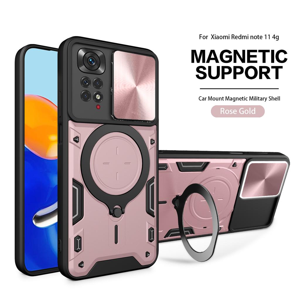 Magsafe Magnetic Camera Protection Case for Xiaomi Redmi Note 11 Pro 11E Pro Armor Hybrid Metal Ring Back Cover For Note 11s 11A