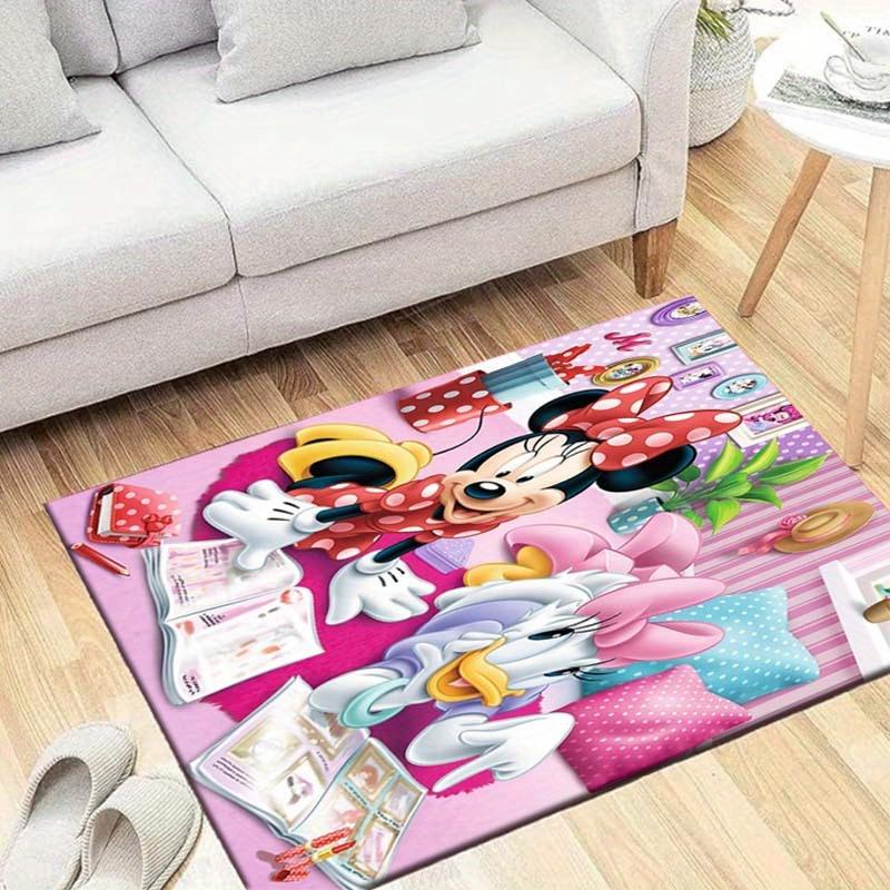 

1pc Minnie Mouse Pattern Area Rug Soft Flannel Floor Mat for Living Room, Bedroom, Sofa Coffee Table Floor Mat, Machine Washable 60cm by 90cm