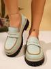 Fashion New Fashionable Height-increasing Spring and Autumn Loafers, Brushed British Small Leather Shoes, Thick-soled Retro Single Shoes