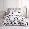 Cow Print Duvet Cover Twin Size, 3 Pieces Cow Bedding Set with 2 Pillowcases, Black and White Comforter Cover Bedroom Decor