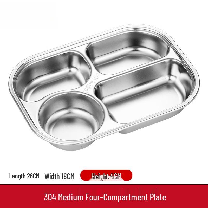 

304 Stainless Steel Divided Dining Plate with Lid