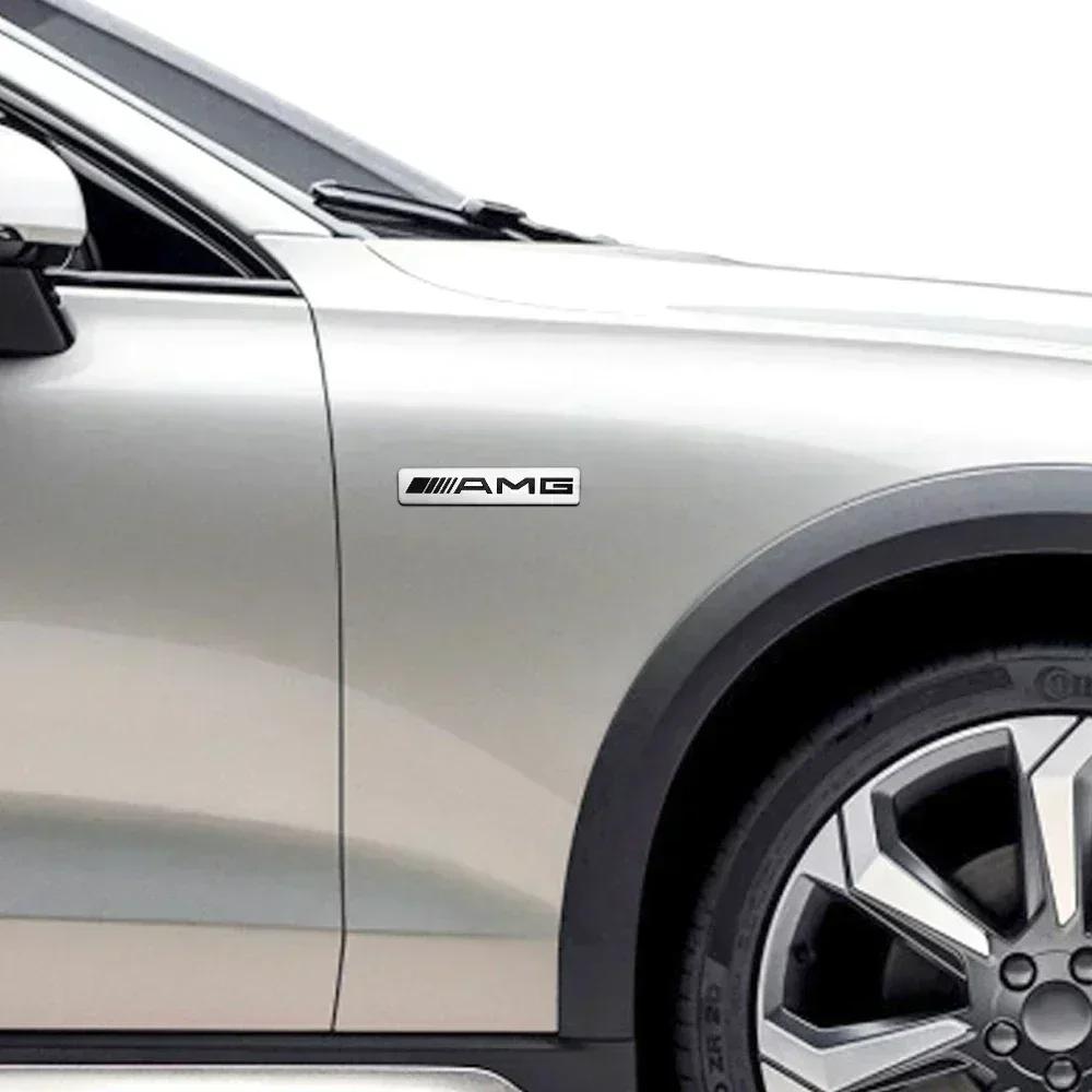 3D Aluminium Car Logo Sticker Decals Auto Decoration Accessories For Mercedes Benz AMG W204 W205 W203 W211 W212 W213 W201 W210