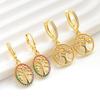 Luxury Cubic Zirconia Tree Of Life Drop Earrings For Women Niche Design Elegant Dangle Earrings Fashion Jewelry