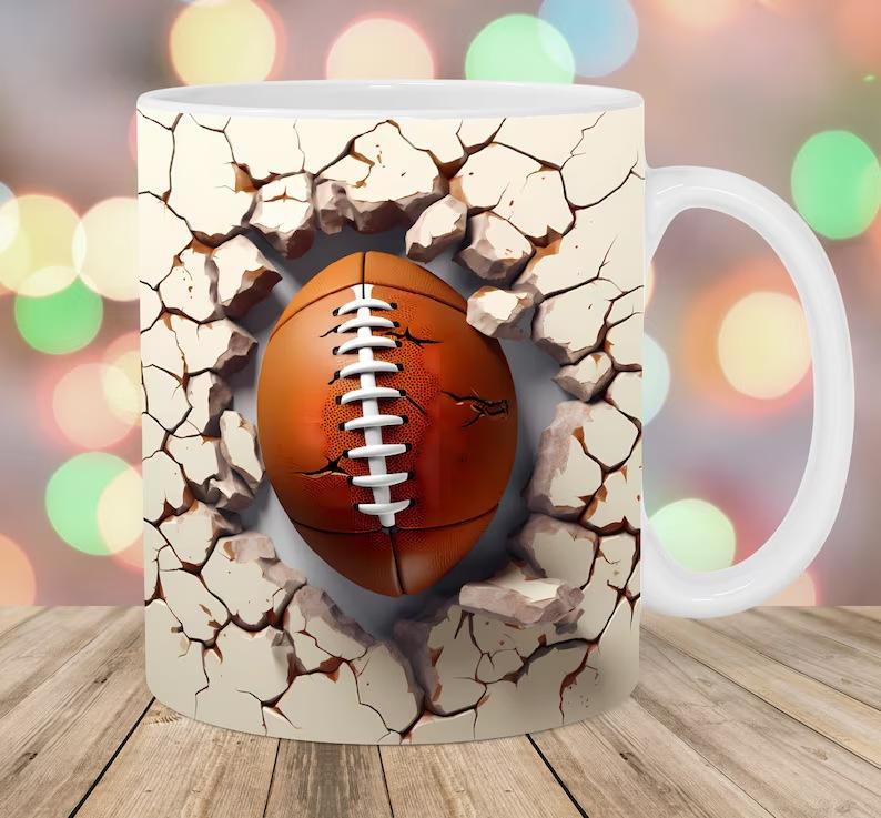 3D Регби Американский футбол Керамическая кофейная кружка Чашка для воды Спорт 301-400ml
