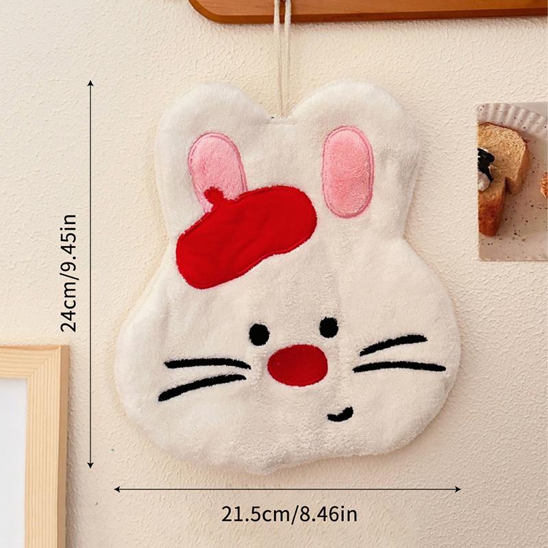 

Милое мультяшное полотенце с животными, подвесное, для кухни, для рук, утолщенная салфетка, абсорбирующее, с петлей для подвешивания, принадлежности для ванной комнаты