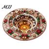 Tappeto Illusione Ottica Natale Tappeto Rotondo 3D, Area Babbo Natale 39 Tappetino per Riunioni Festive Polsterato-Come per Soggiorno Camera da Letto Decorazione Casa