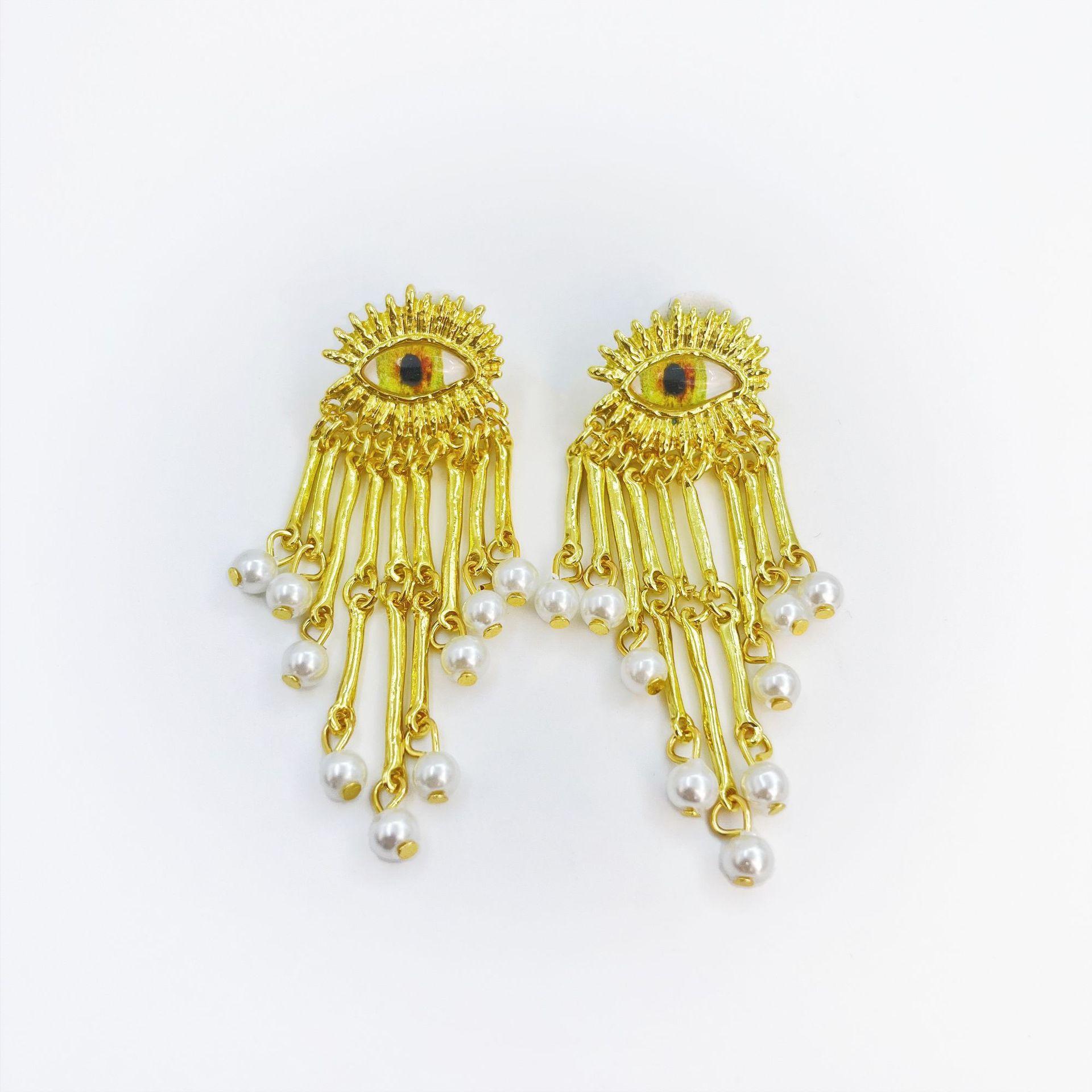 

Литературный ретро Винтаж Дьявольский глаз бахрома серьги преувеличенный дизайн Sense серьги для женщин