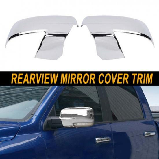 

2pcs Chrome Mirror Cover Cap Trim Fit For 2013-2018 Dodge Ram 1500 Accessories
