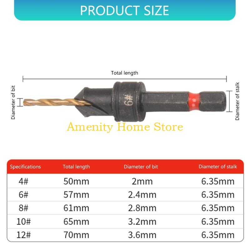 F26C Long Lasting Wood Drill Set 3 10mm Accuracy Ground Bits For Cabinetry And Crafting Includes Organizer Box