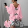 Fashion Sequined Bow Loose Long-sleeved Niche Knitted Sweater Cardigan
