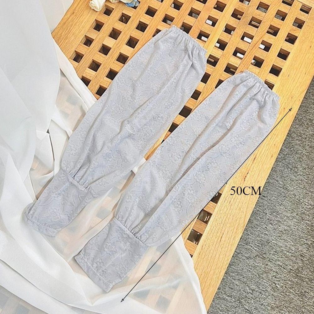 Lace Ice Silk Arm Sleeves Breathable Ice Silk Long Gloves New Cooling Sleeve  Cycling