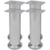 4 Pcs Round Sofa Legs Chrome 180 Mm