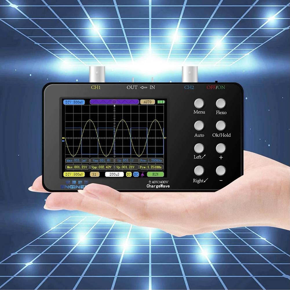 SCO2 Digital Oscilloscope 50M Sampling Rate Dual Channel 10MSa/S Analog Bandwidth 3.2inch LCD 20KB Memory Depth Trigger Function
