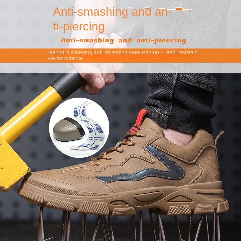 Four Seasons Safety Shoes Men and Women Anti-Smashing and Anti-Penetration Wear-Resistant Steel Toe Cap Non-Slip Protective Safety Shoes