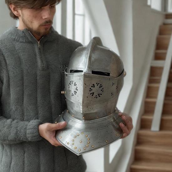 

Medieval Helmet Close Armor Helmet Replica Decor Medieval Suit Costume Best Gift For Him