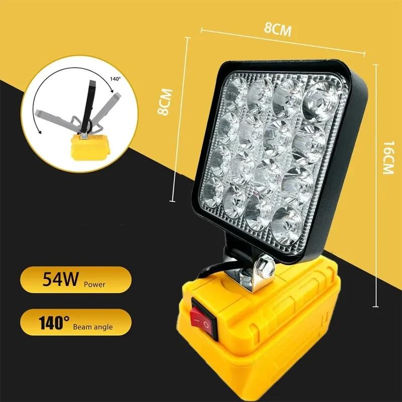 For Dewalt 18V Li-ion Battery Cordless LED Work Light 3 Inch Flashlight Portable Emergency Flood Lamp Camping Lamp