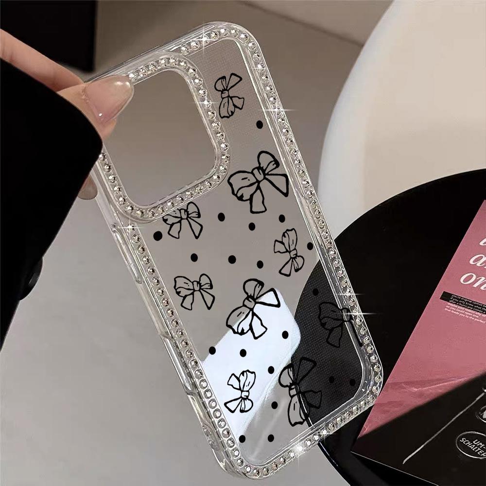 Bracelet Chain Phone Case For iPhone 17 16 15 13 14 for 17Air 17 12 14 16 Pro 17 14 16 Pro Max Sparking Diamond Cute Pattern Hard Cover With Lanyard