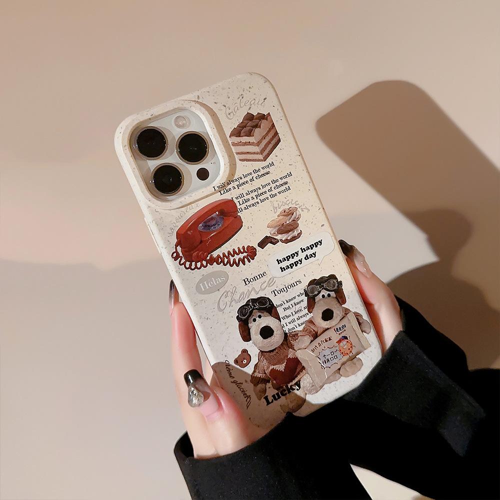Retro Ins Phone Dog Suitable for IPhone14ProMax Mobile Case 15 Apple 13 Frosted 16 Silicone X Soft