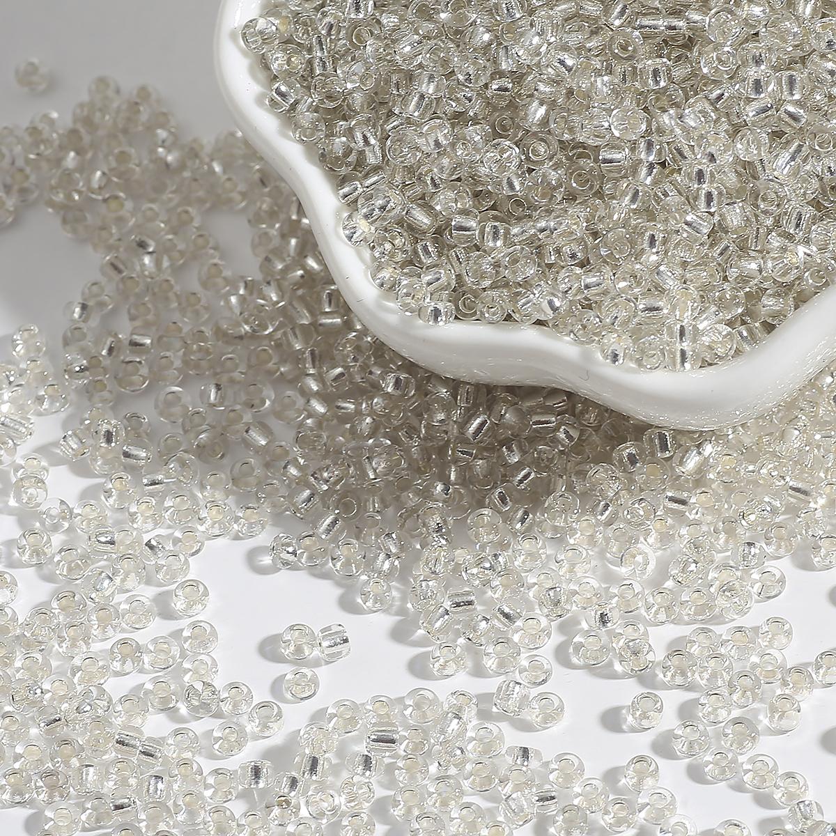 

450 г Кольорові чеські скляні намистини Кришталеві намиста з круглими отворами для виготовлення ювелірних виробів своїми руками ручної роботи 2mm 30000pcs срібний