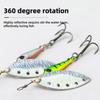 5Pcs 5.7CM/9G Fishing Lure with Spinner Blade Hook Long Casting Metal Rotating Sequin Spoon Spinnerbait Bass Pike Walleye Fishing Accessories