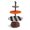 Wooden Table Snack Tray Anti-deformation Witch Broom Table Halloween Wood Cake Stand  Cake Stand