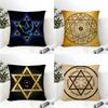 Hexagram Religious Floral Decoration Linen Cushion Covers For Decorative Sofa Home Pillows Case Car Chair Pillows Cases